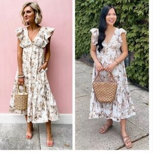 NWT Tall Abercrombie & Fitch Flutter Sleeve Tiered Midi Dress XXST